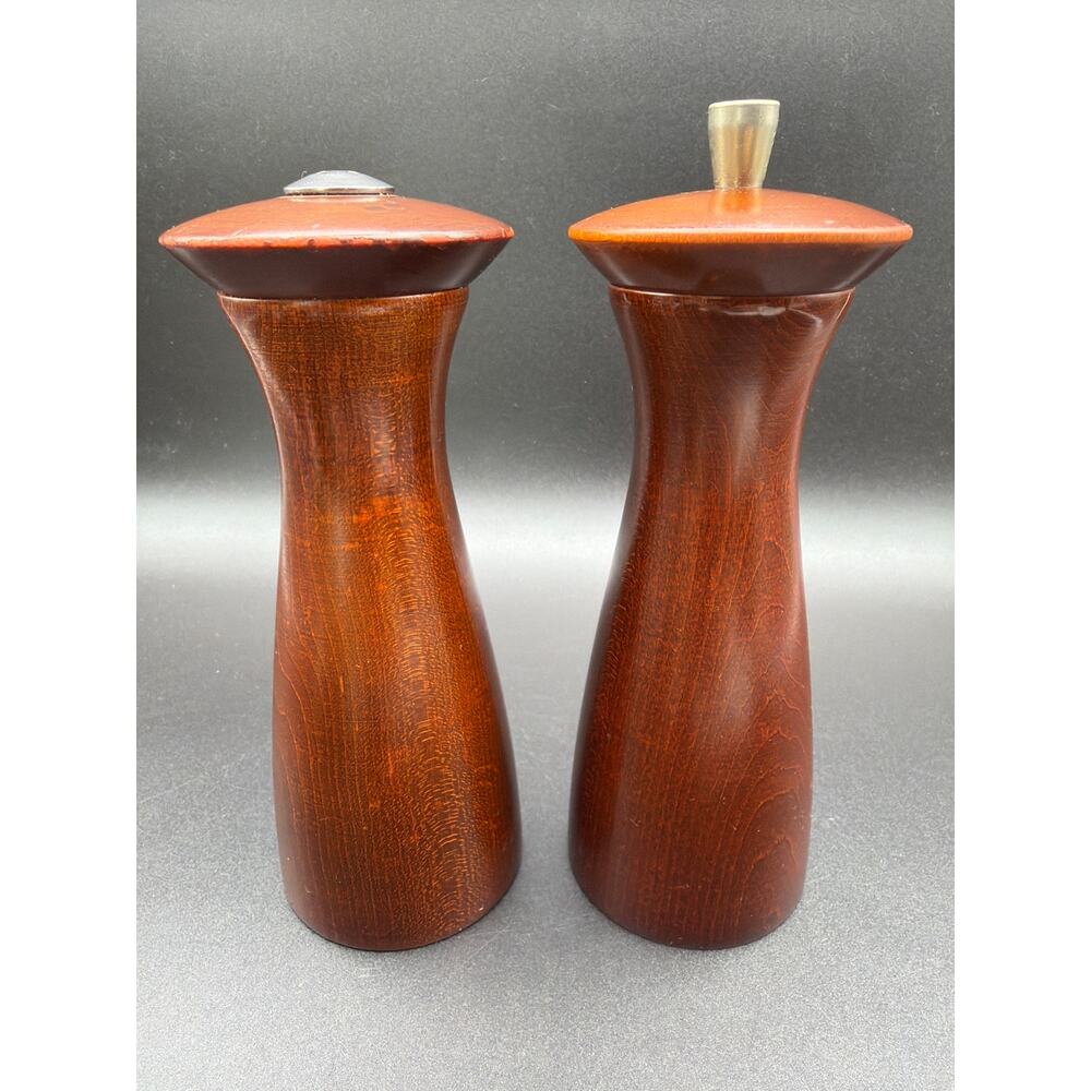 Verity Southall Laguna Beach Teak Salt Pepper Grinders Mid Century Modern Set